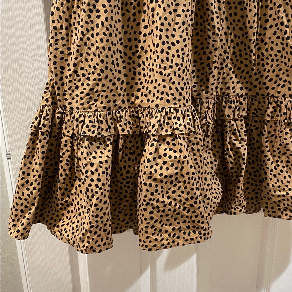 J. Crew Tan and Black Polka Dot Midi Dress - Picture 8 of 15